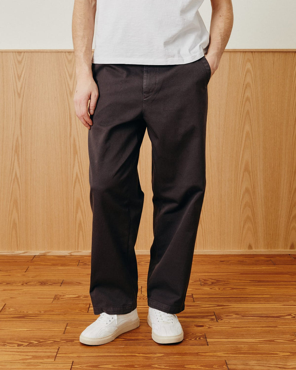 Wide Twill Pant - Brown-Trouser-Real-Corridor
