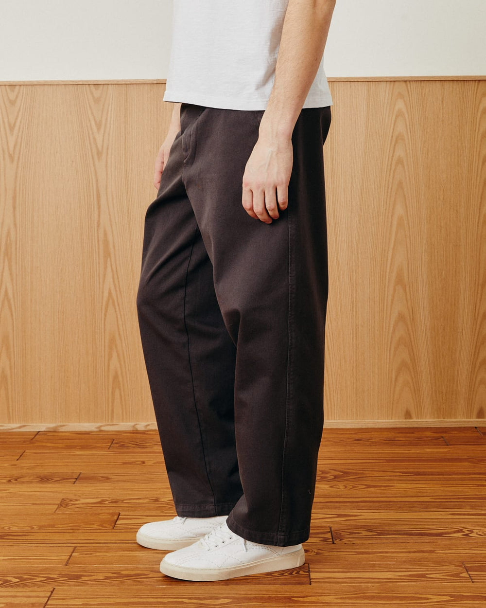 Wide Twill Pant - Brown-Trouser-Real-Corridor