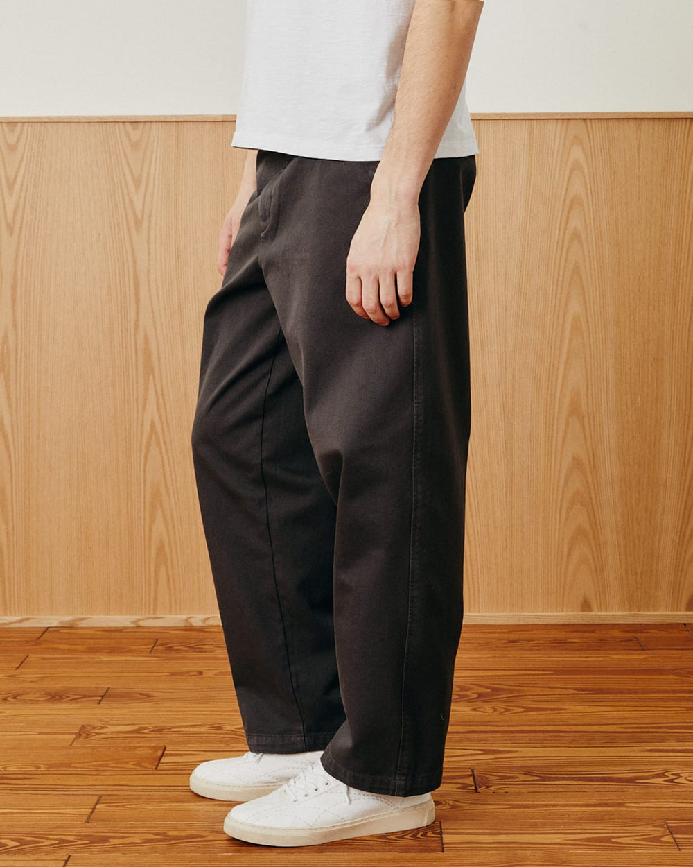 Wide Twill Pant - Brown-Trouser-Black Q-Corridor