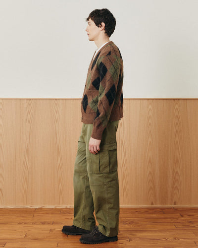 Argyle Cardigan - Brown-Cardigan-Black Q-Corridor