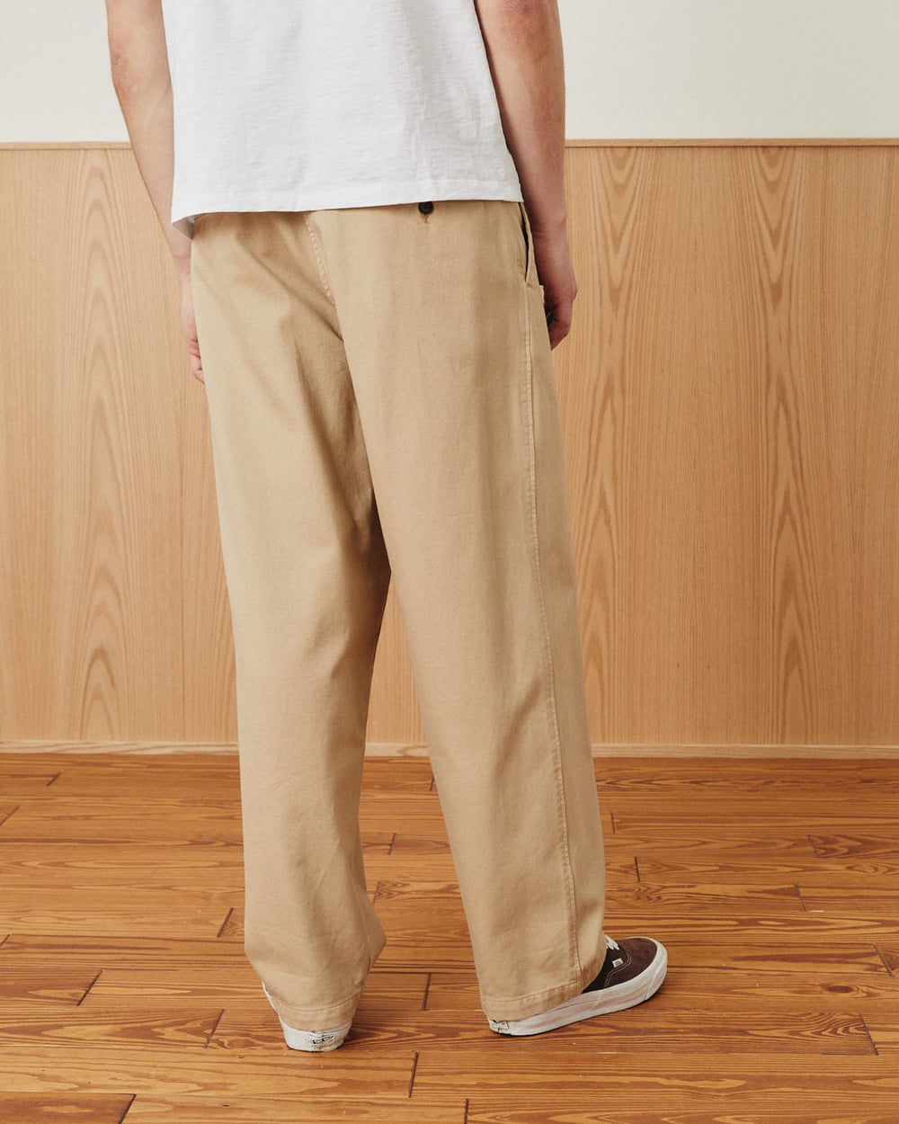 Wide Twill Pant - Tan-Trouser-Real-Corridor