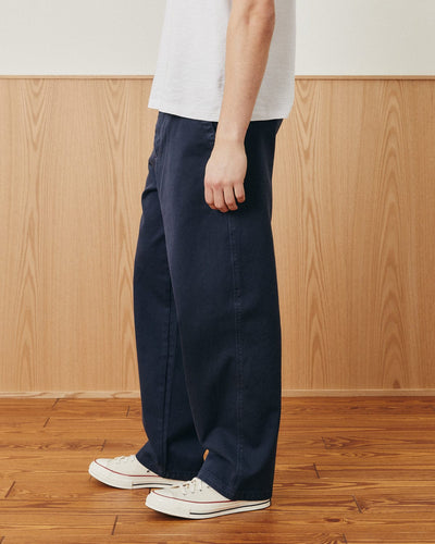 Wide Twill Pant - Navy-Trouser-Real-Corridor