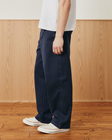 Wide Twill Pant - Navy