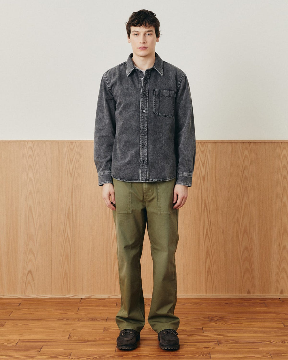 Washed Denim Shirt - Black