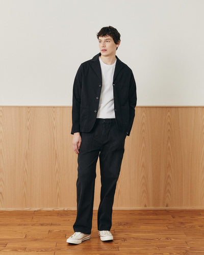 Twill Blazer - Black-3 Button Blazer-Somelos-Corridor