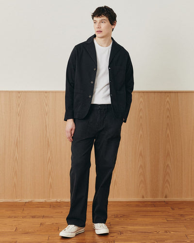 Twill Blazer - Black-3 Button Blazer-Somelos-Corridor