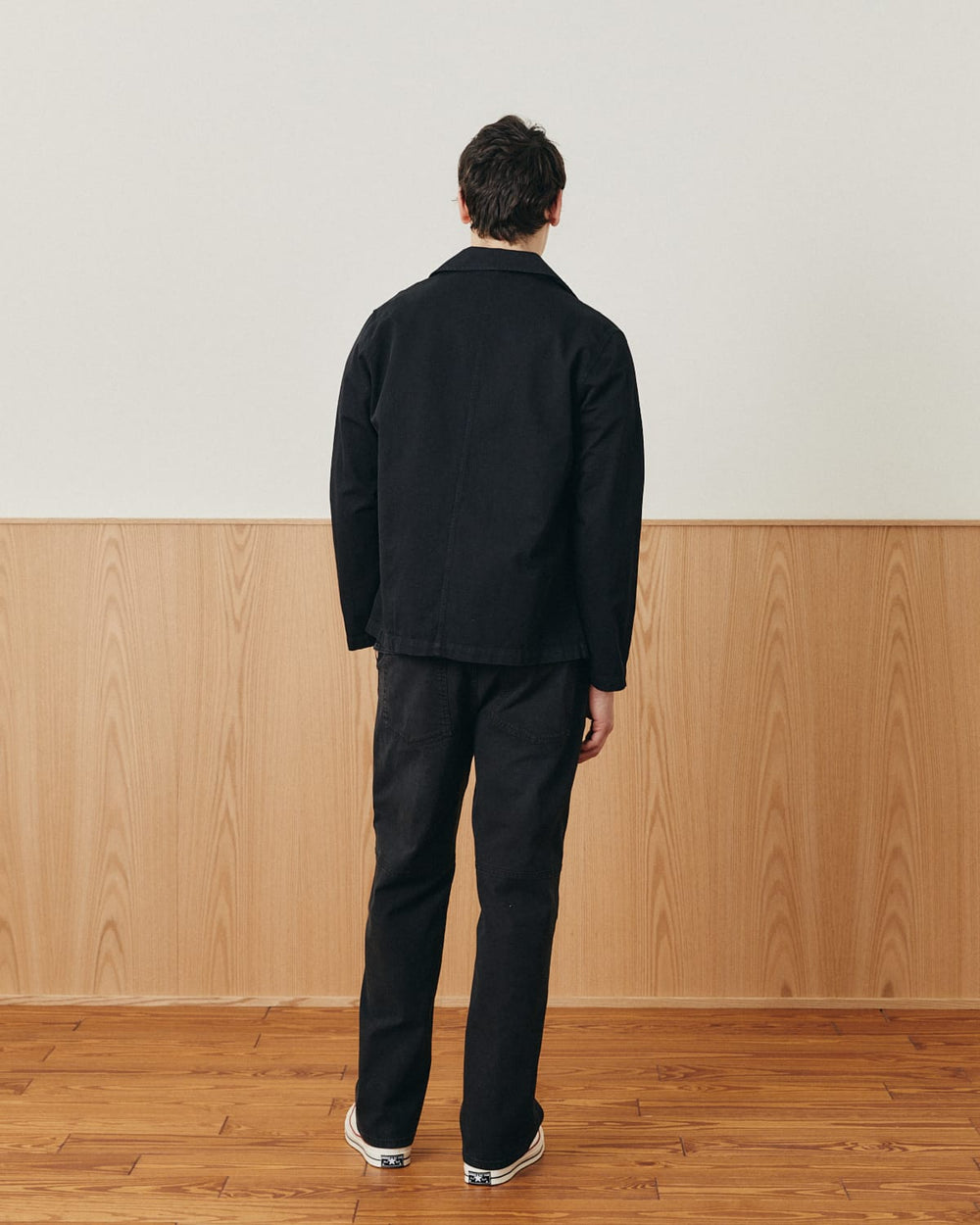 Twill Blazer - Black-3 Button Blazer-Somelos-Corridor