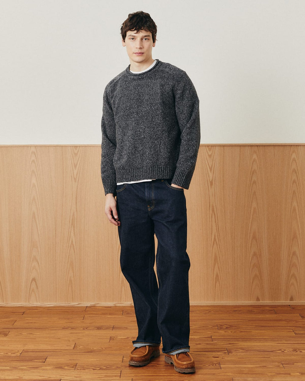 Wool Boucle Rollneck - Black-Rollneck Sweater-Black Q-Corridor