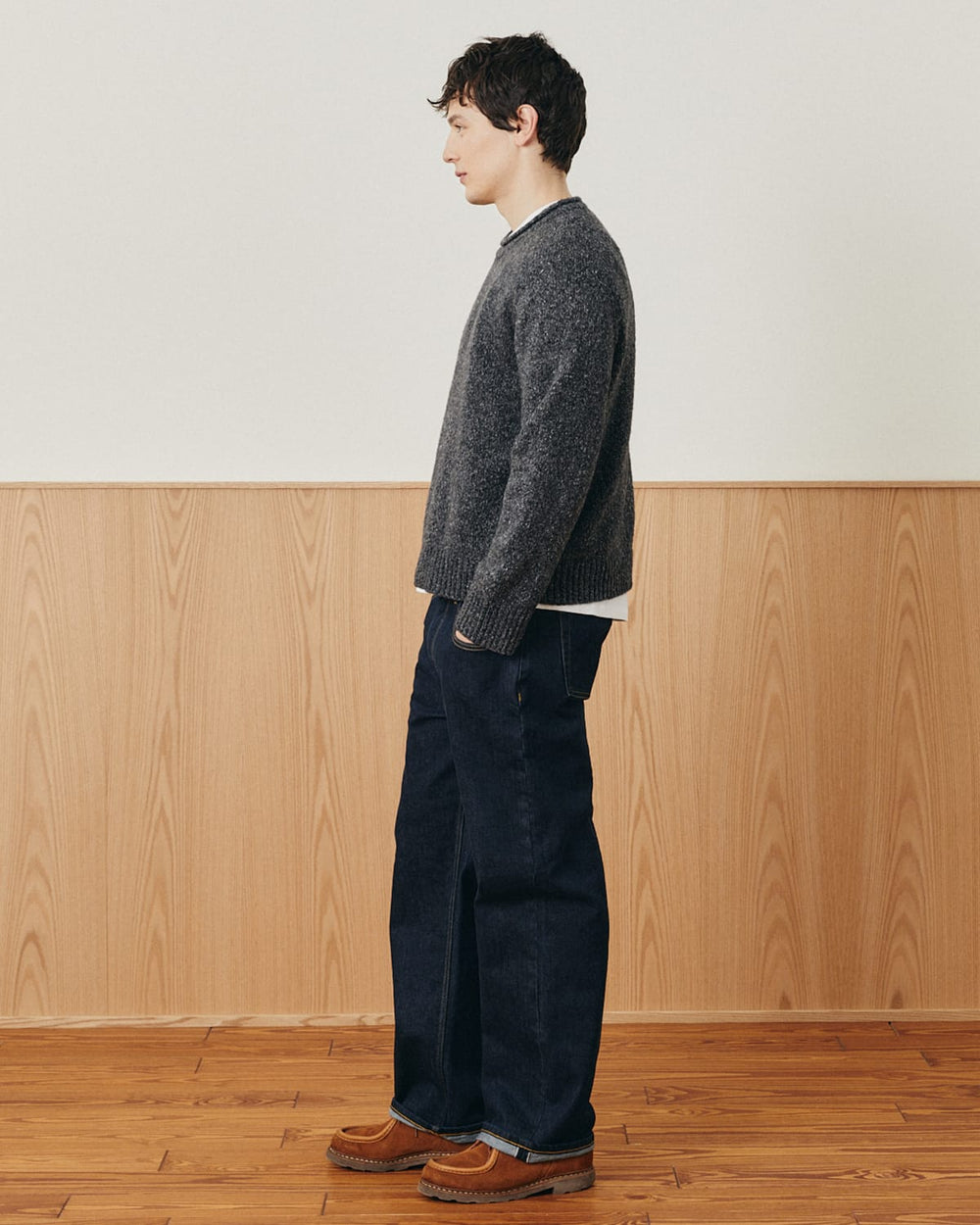 Wool Boucle Rollneck - Black-Rollneck Sweater-Black Q-Corridor