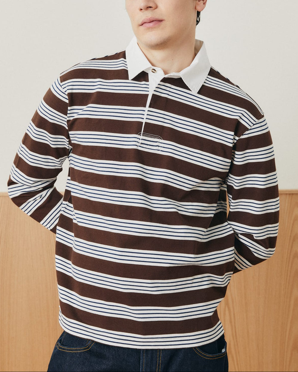 Mini Stripe Rugby LS - Brown-Rugby lS-Siena-Corridor