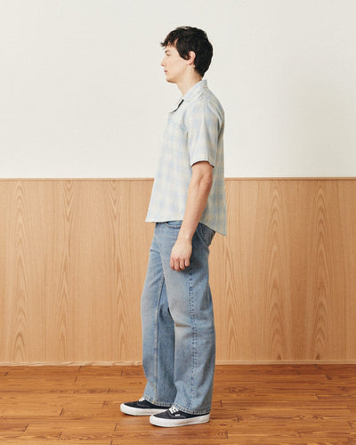 Linen Plaid SS - Light Blue-SS Camp w/ 1 Chest Pocket-Original Madras Trading Co. (OMTC)-Corridor