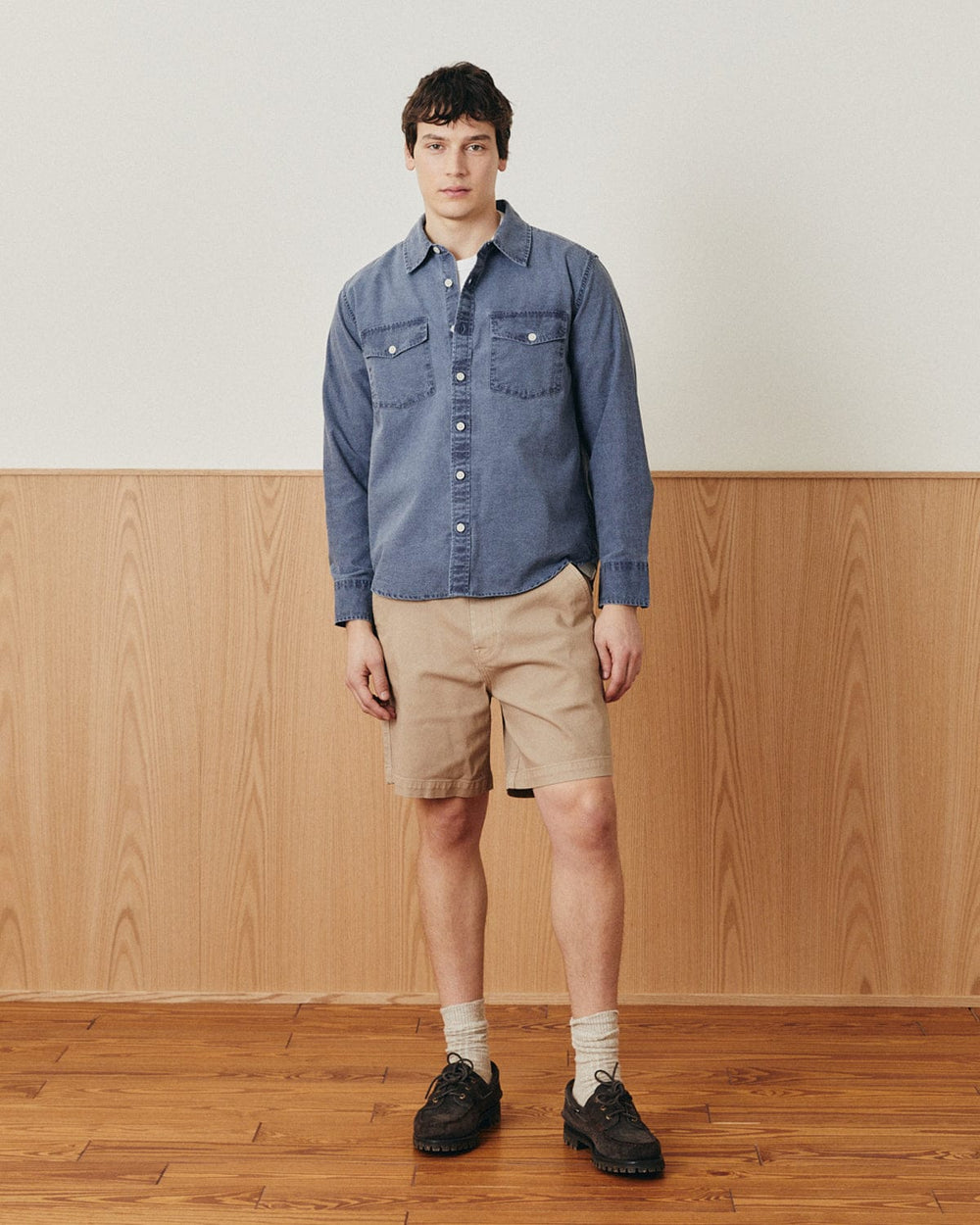 Pigment Dye Canvas LS - Navy-LS w/ 2 Chest Pockets-Original Madras Trading Co. (OMTC)-Corridor