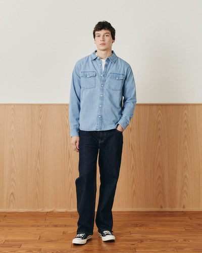 Denim Shirt LS-LS-Original Madras Trading Co. (OMTC)-Corridor