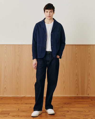 Twill Blazer - Navy-3 Button Blazer-Somelos-Corridor