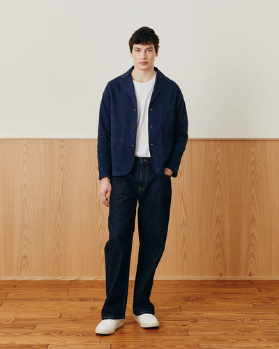 Twill Blazer - Navy-3 Button Blazer-Somelos-Corridor