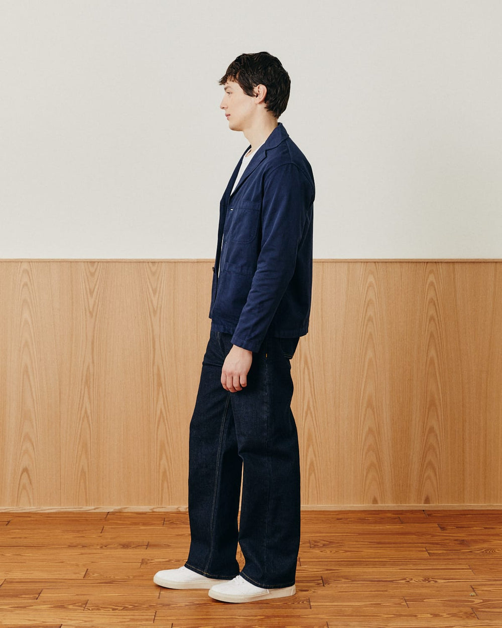 Twill Blazer - Navy-3 Button Blazer-Somelos-Corridor