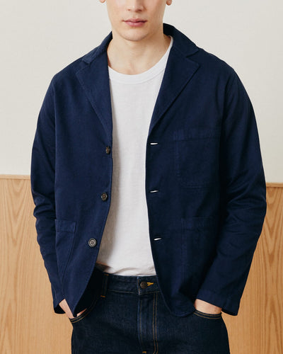 Twill Blazer - Navy-3 Button Blazer-Somelos-Corridor