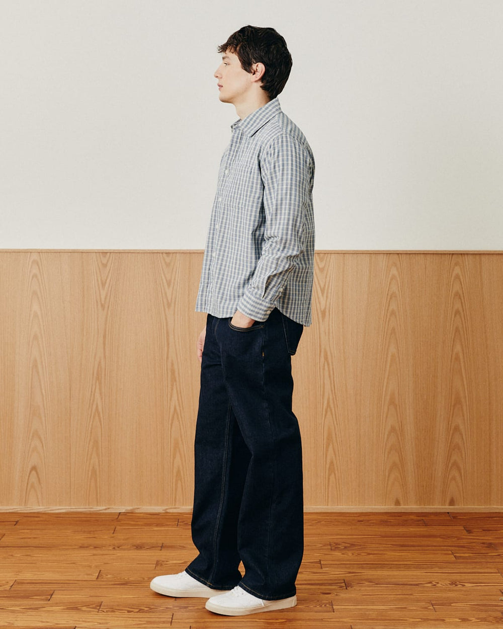 Americana Check LS - Blue-LS Shirt-Earth Sea Trading-Corridor