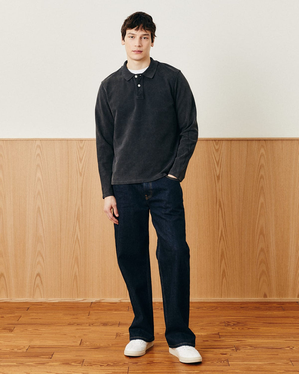 LS Pique Polo - Black-Polo LS-Siena-Corridor