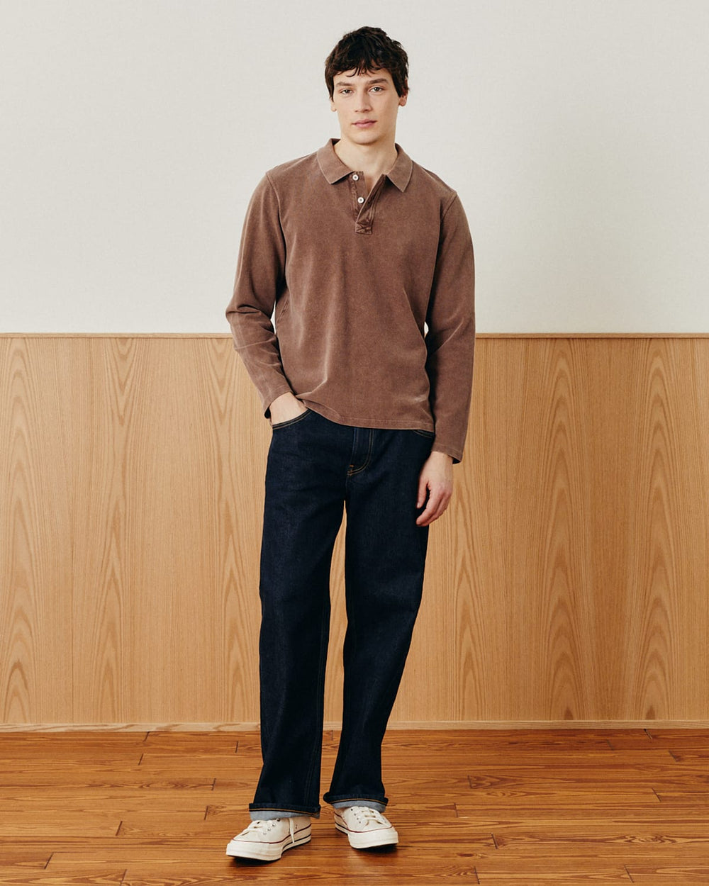 LS Pique Polo - Brown-Polo LS-Siena-Corridor