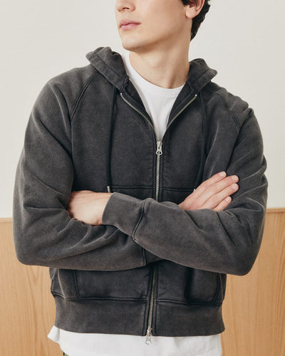 Heavyweight Zip Hoodie - Black-Sweatshirt-Siena-Corridor