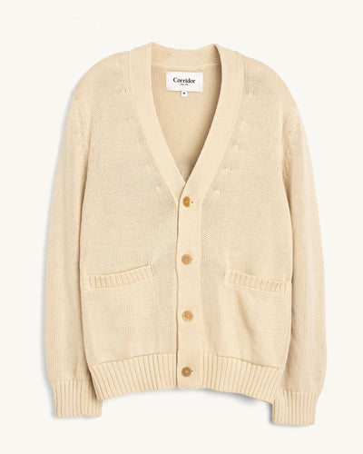 Acid Wash Cardigan - Natural-Knit Cardigan-Alpafina-Corridor