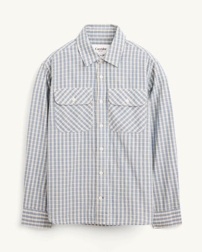 Americana Check LS - Blue-LS Shirt-Earth Sea Trading-Corridor