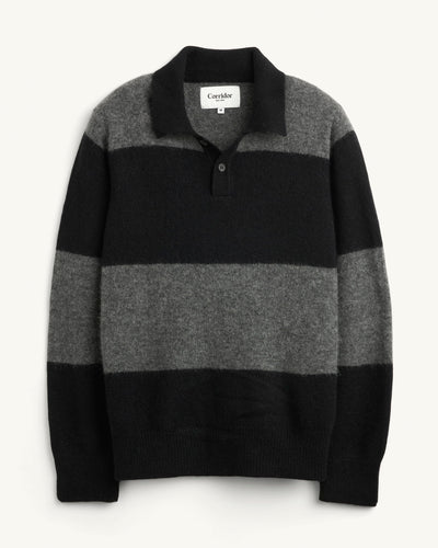 Brushed Knit Rugby - Black-LS Polo-Alpafina-Corridor