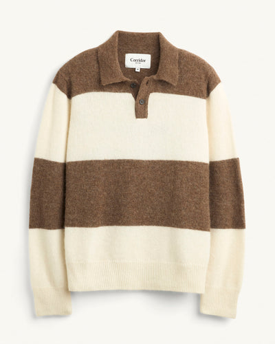 Brushed Knit Rugby - Natural-LS Polo-Alpafina-Corridor