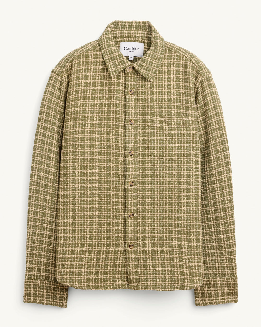 Reverse Tweed LS - Green-Long Sleeve Shirt-Original Madras Trading Co. (OMTC)-Corridor