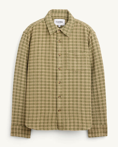 Reverse Tweed LS - Green-Long Sleeve Shirt-Original Madras Trading Co. (OMTC)-Corridor