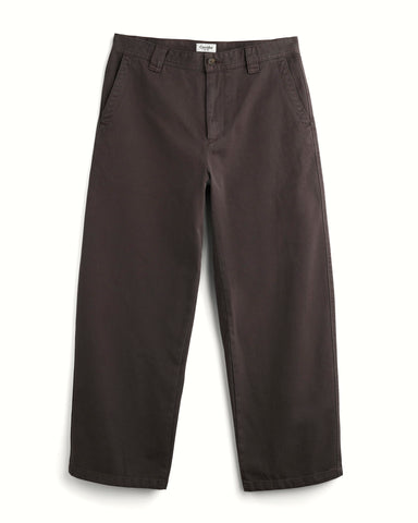 Wide Twill Pant - Brown