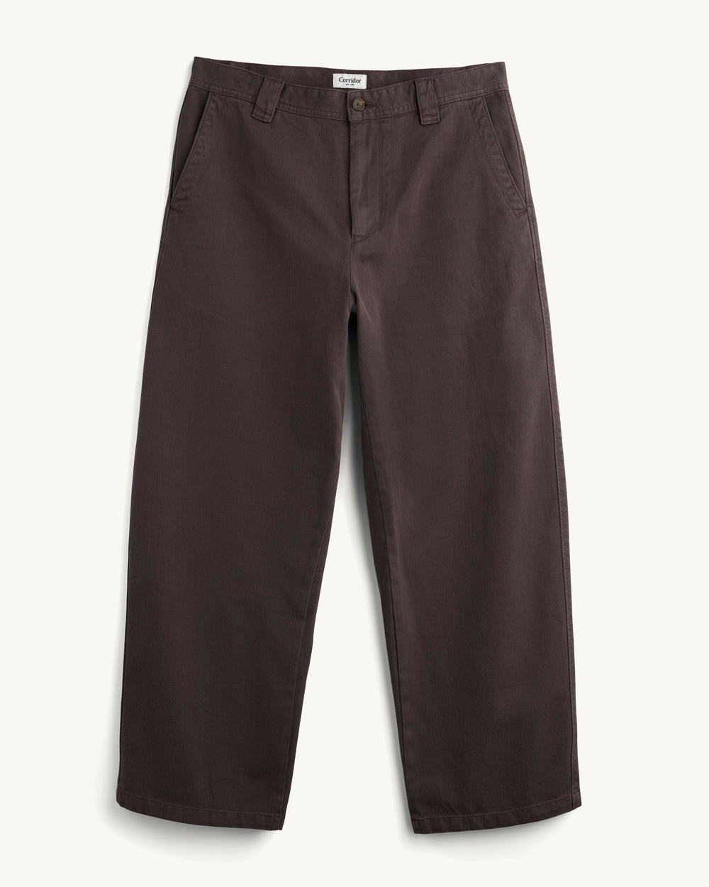 Wide Twill Pant - Brown-Trouser-Real-Corridor