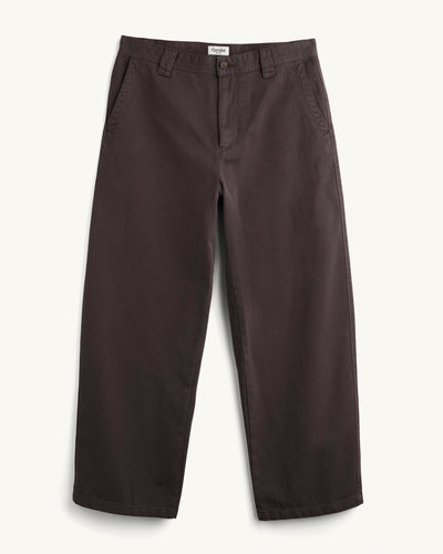 Wide Twill Pant - Brown-Trouser-Real-Corridor