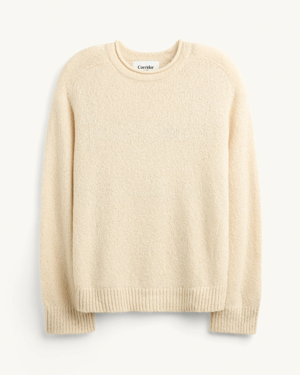 Wool Boucle Rollneck - Natural-Rollneck Sweater-Black Q-Corridor
