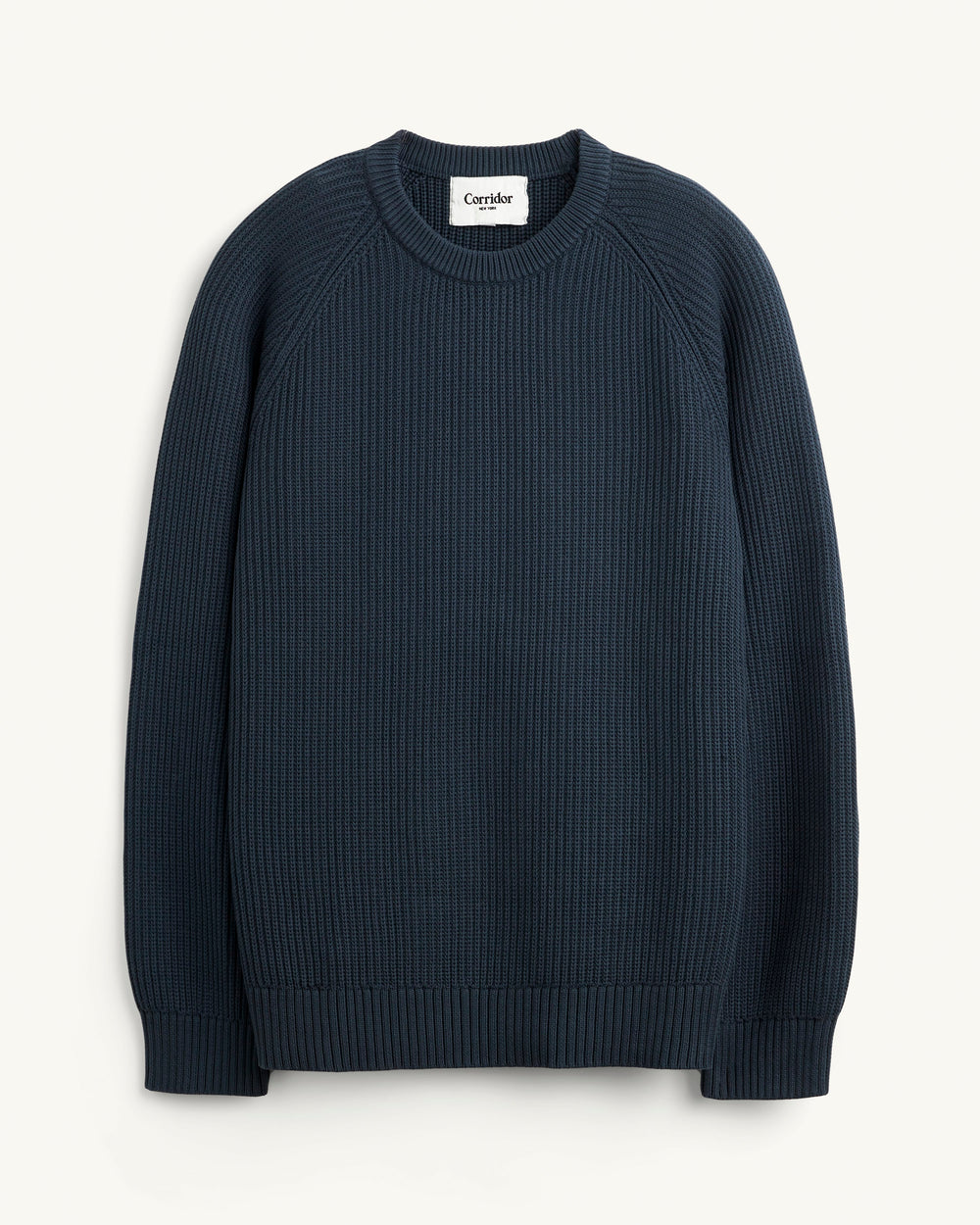 Washed Cotton Crewneck - Navy