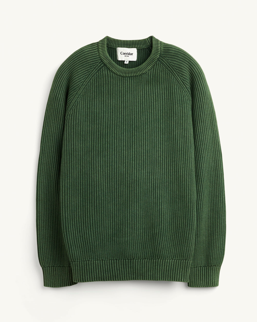 Washed Cotton Crewneck - Green