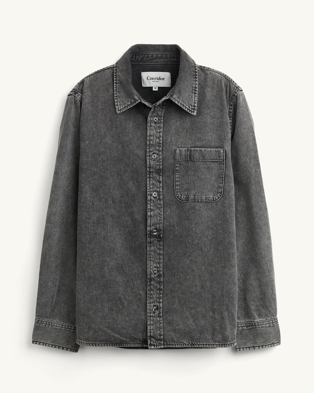 Washed Denim Shirt - Black