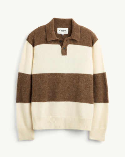 Brushed Knit Rugby - Natural-LS Polo-Alpafina-Corridor