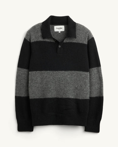 Brushed Knit Rugby - Black-LS Polo-Alpafina-Corridor