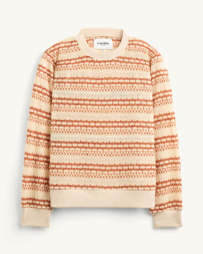 Pointelle Crewneck - Natural-Crewneck Sweater-G Mega-Corridor