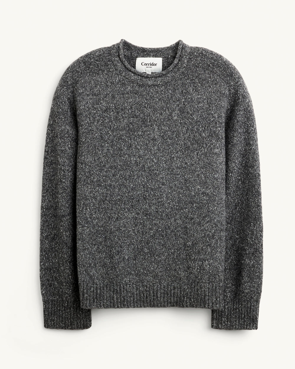 Wool Boucle Rollneck - Black-Rollneck Sweater-Black Q-Corridor