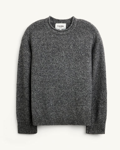 Wool Boucle Rollneck - Black