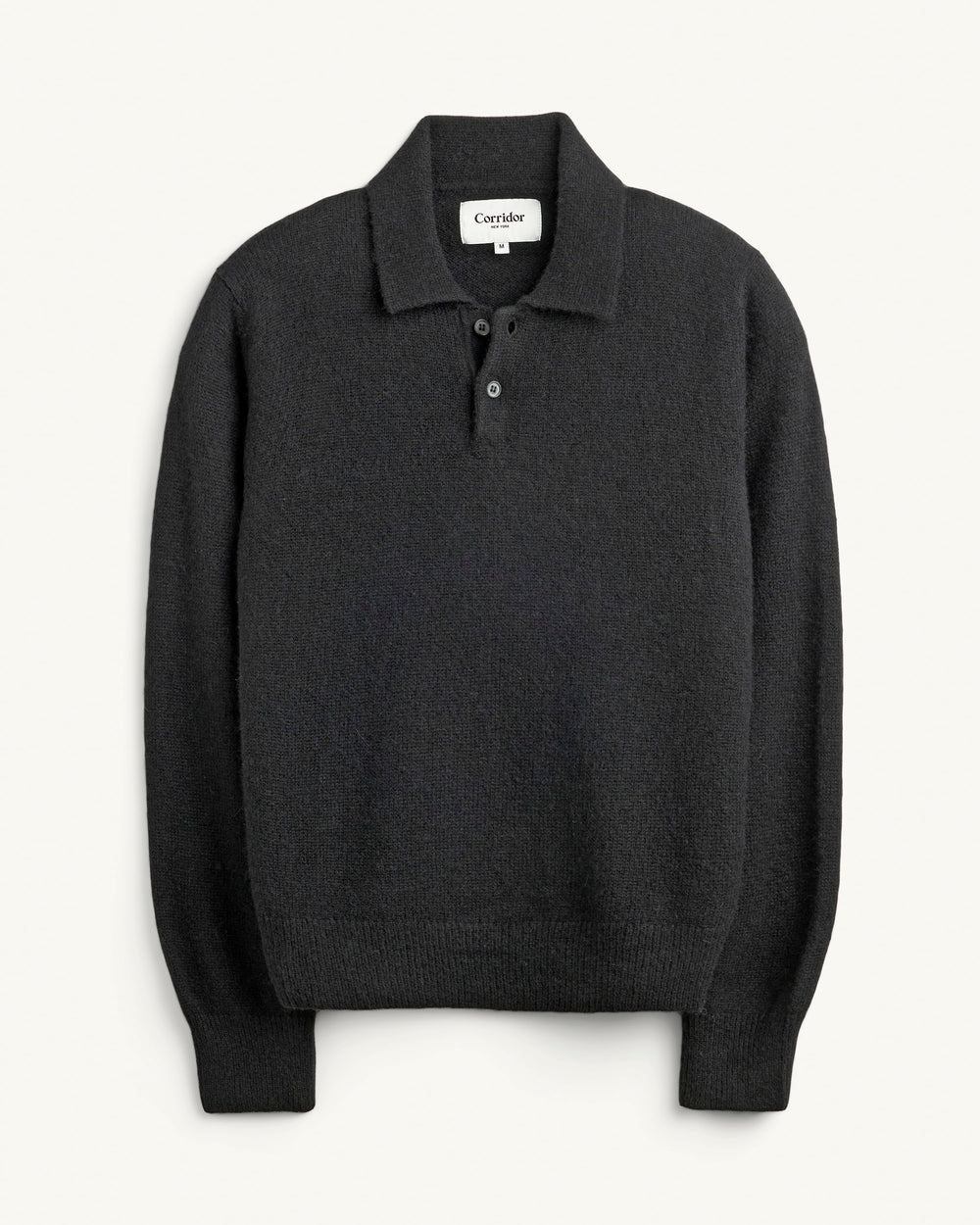 Brushed Alpaca Polo - Black