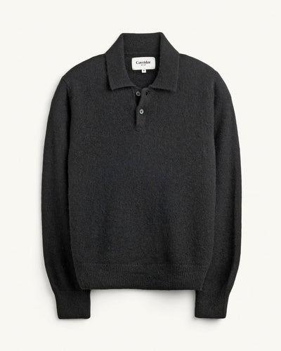 Brushed Alpaca Polo - Black