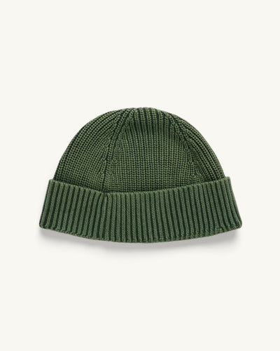 Washed Cotton Beanie - Green