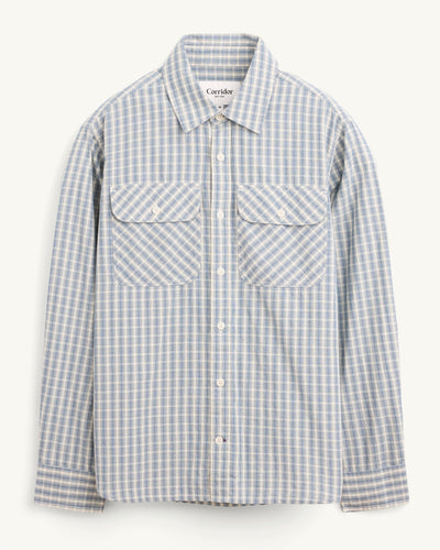 Americana Check LS - Blue-LS Shirt-Earth Sea Trading-Corridor