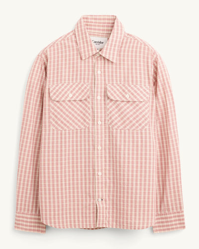 Americana Check LS - Red-LS Shirt-Earth Sea Trading-Corridor