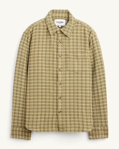 Reverse Tweed LS - Green-Long Sleeve Shirt-Original Madras Trading Co. (OMTC)-Corridor