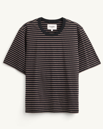 Mini Stripe T-Shirt - Black-T-Shirt-Black Q-Corridor